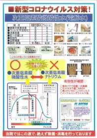 新型コロナウィルス対策!!　次亜塩素酸微酸性水について